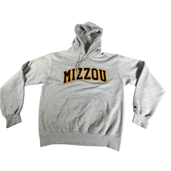 Champion Mizzou Hoodie Sweatshirt Gray Medium University of Missouri Tigers - Picture 1 of 9